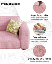 Lukzer Pastel Shades Textured Sofa Cover - Pink Square Knit (SC-175-01)