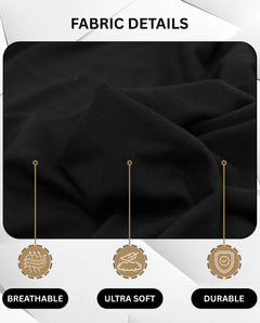 Lukzer Polyester Sofa Cover Plain Black (SC-029-01)