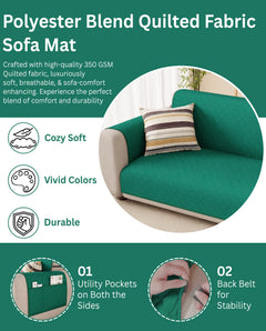 Lukzer Quilted Sofa Mat Forest Green (SC-200-01)