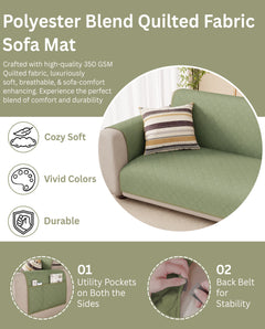 Lukzer Quilted Sofa Mat Mint Green (SC-199-01)