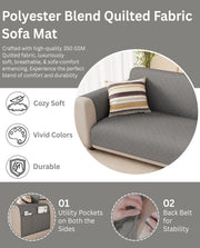 Lukzer Quilted Sofa Mat - Stone Grey (SC-193-01)