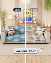 Lukzer Reversible Quilted Sofa Mat with Arms Ocean Breeze (SC-183-01/A)