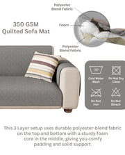 Lukzer Quilted Sofa Mat - Stone Grey (SC-193-01)