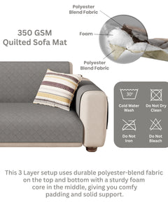 Lukzer Quilted Sofa Mat - Stone Grey (SC-193-01)