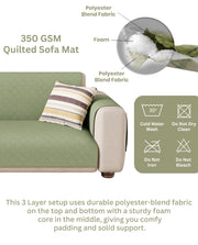 Lukzer Quilted Sofa Mat Mint Green (SC-199-01)