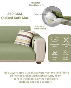 Lukzer Quilted Sofa Mat Mint Green (SC-199-01)