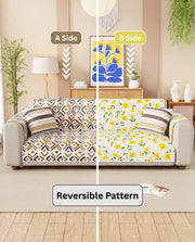 Lukzer Reversible Quilted Sofa Mat with Arms Terra Bloom (SC-205-01)