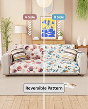 Lukzer Reversible Quilted Sofa Mat with Arms Marble Mesh (SC-204-01)