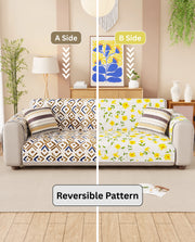 Lukzer Reversible Quilted Sofa Mat with Arms Terra Bloom (SC-205-01)