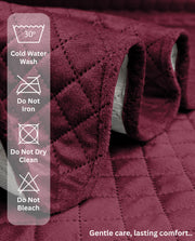 Lukzer Quilted Velvet Sofa Mat  Red Raspberry (SC-198-01)