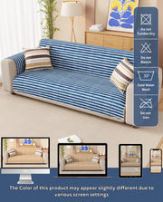 Lukzer Reversible Quilted Sofa Mat with Arms Optical Stripe (SC-184-01/A)