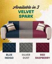 Lukzer Quilted Velvet Sofa Mat  Red Raspberry (SC-198-01)