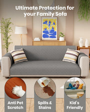 Lukzer Quilted Sofa Mat - Stone Grey (SC-193-01)