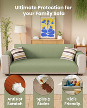 Lukzer Quilted Sofa Mat Mint Green (SC-199-01)