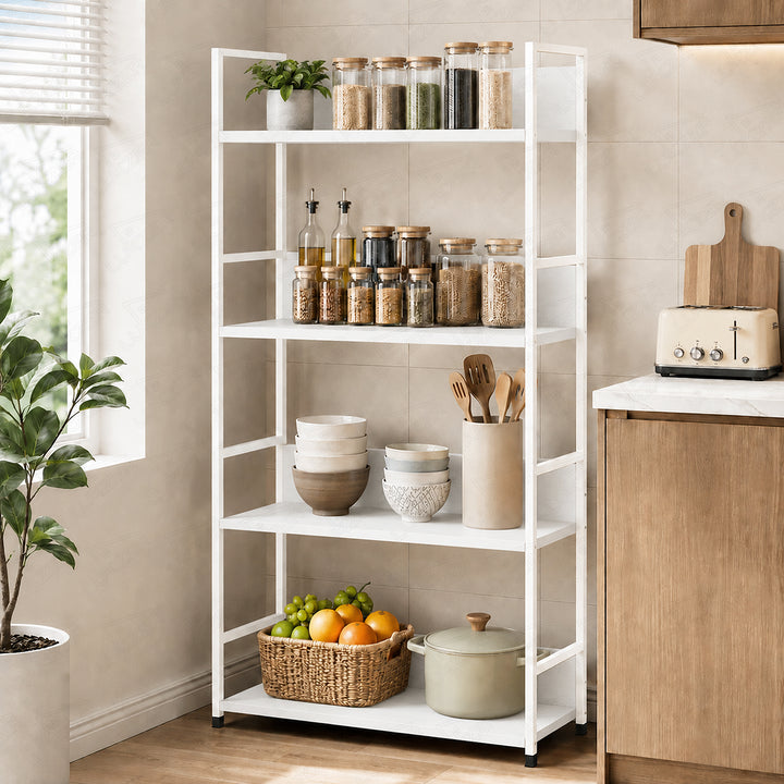 Lukzer 4-Tier Multipurpose Kitchen Organizer Rack (MMR-001/White)