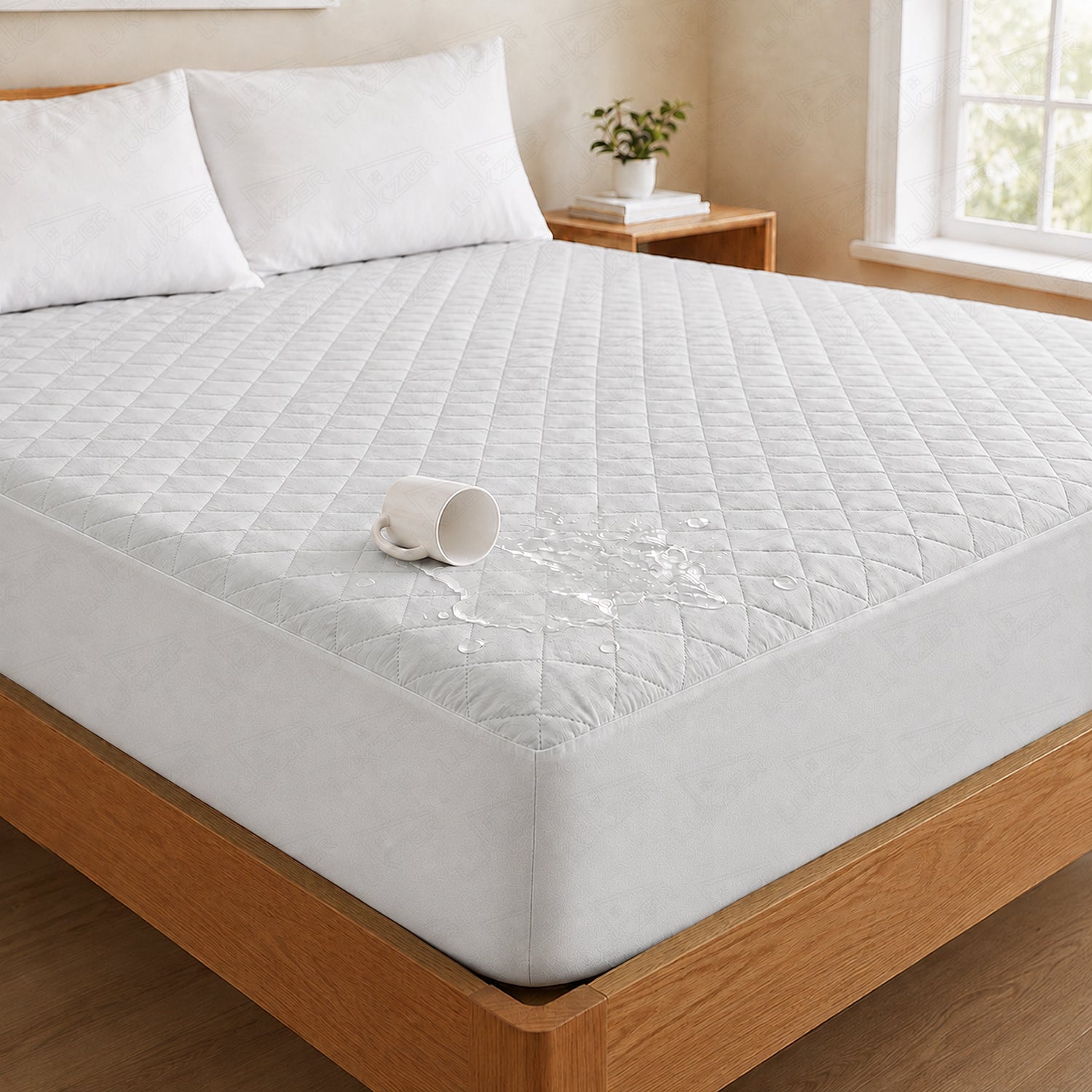 Lukzer Quilted Cotton Waterproof Mattress Protector   Mercury (MTP-QMC-001)