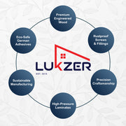 Lukzer 6 Layer Engineered Wood Bookshelf Multipurpose Rack (MR-005/Black)