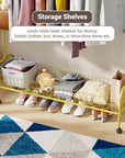 Lukzer Single Rod Garment Rack with Bottom Shelf | Cloth Organizer for Hanging Kurtas, Jackets, Bags in Bedroom, Office, Hostel & More (MGR-003)