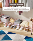 Lukzer Single Rod Garment Rack with Bottom Shelf | Cloth Organizer for Hanging Kurtas, Jackets, Bags in Bedroom, Office, Hostel & More (MGR-003)