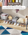 Lukzer Single Rod Garment Rack with Bottom Shelf | Cloth Organizer for Hanging Kurtas, Jackets, Bags in Bedroom, Office, Hostel & More (MGR-003)