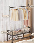 Lukzer Sturdy Garment Stand – 2 Bottom Shelves, Mesh Design, MGR-004 - 110cm (Gold/White/Black/Deep Sea/Pink/Grey)