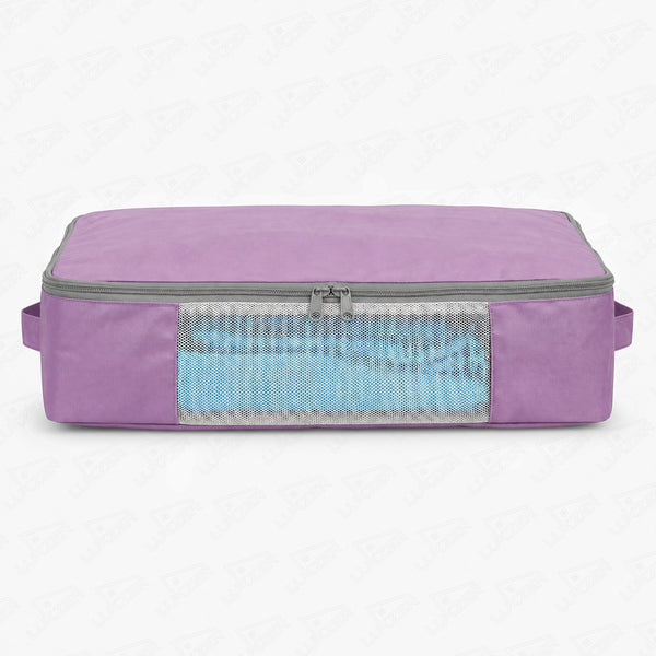 Lukzer 1Pc Lavender Foldable Saree Cover/Bags with Zip & Mesh Window (Nylon)