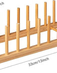 Lukzer 8-Slot Bamboo Plate Stand Rack | Multipurpose Wooden Dish Organizer for Kitchen Cabinet, Countertop & Sink | Natural Wood Dish Drainer for Plates, Lids, Trays & Cutting Boards