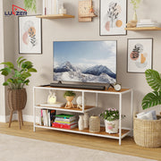 Lukzer Metal & Engineered Wood TV Unit Stand with Open Shelves | Ideal for TVs Up to 43 Inch (MTU-001)